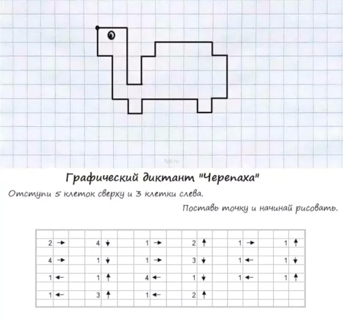 Графический диктант по клеточкам для дошкольников